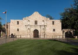 Traditional landscape view of the Alamo in Downtown San Antonio